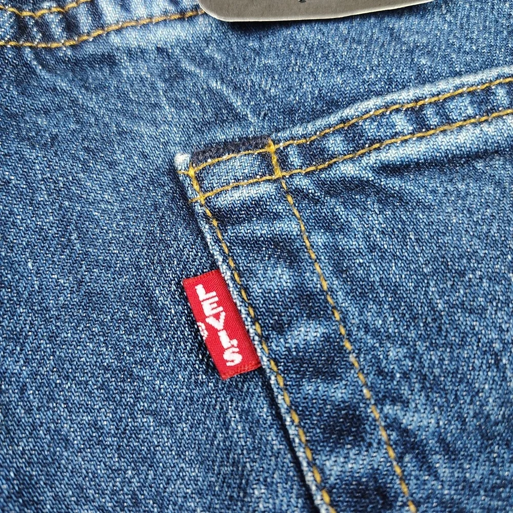 Levis Premium 502 Big E Men 36x34 Blue Dark Wash Taper Leg Stretch Classic NWT